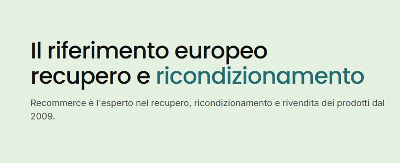 ITALIA ECONOMY - Recommerce ed Evolution Level rivoluzionano il ricondizionato